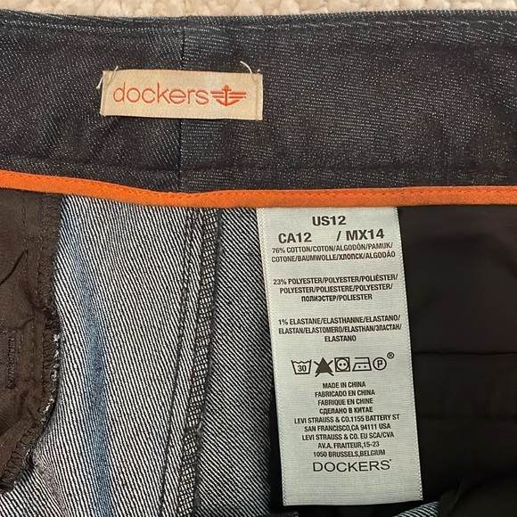 NWOT DOCKERS BERMUDA HIGH RISE Dark Denim Shorts SIZE 12 - Picture 3 of 8